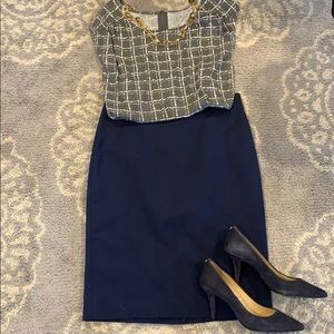 Van Heusen Navy Pencil Skirt Sz 4